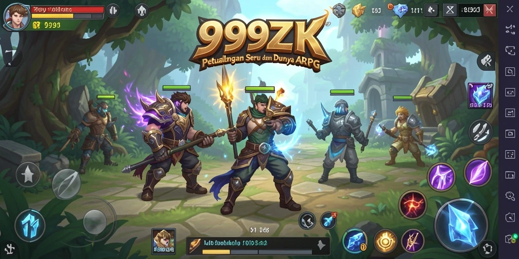 Tangkapan layar gameplay 999ZK menampilkan pertempuran yang dinamis dan karakter menawan.