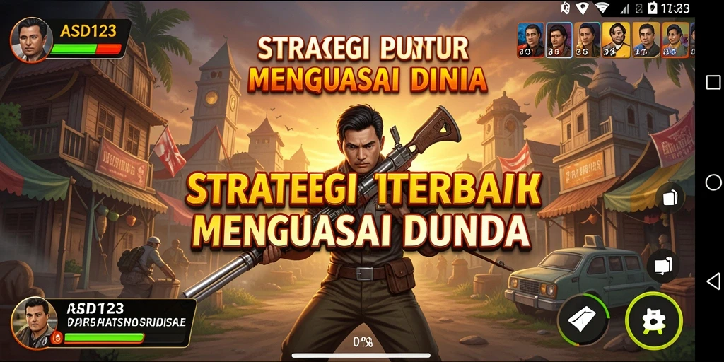 Tangkapan layar menunjukkan pertempuran epik dalam game SLG.