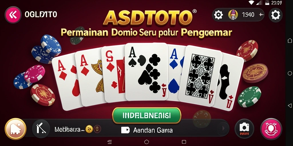 Screenshot gameplay ASDTOTO menampilkan aksi seru permainan Domino.