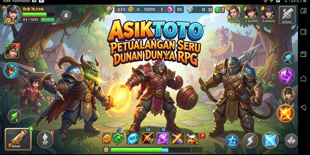 Tampilan seru dari gameplay RPG ASIKTOTO dengan karakter petualang.