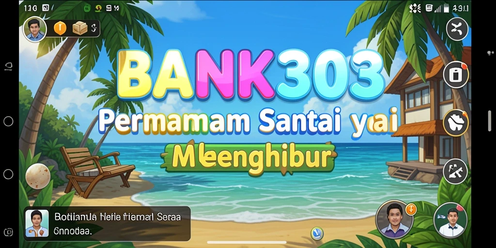 Tampilan gameplay BANK303 yang ceria dan mengasyikkan.