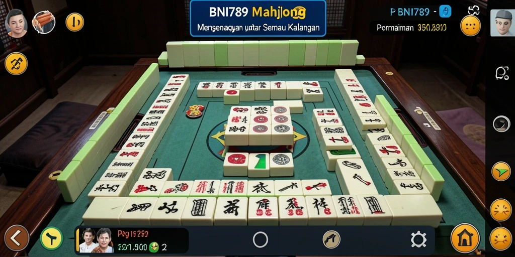 Screenshot BNI789 menunjukkan gameplay Mahjong yang seru dan menantang.