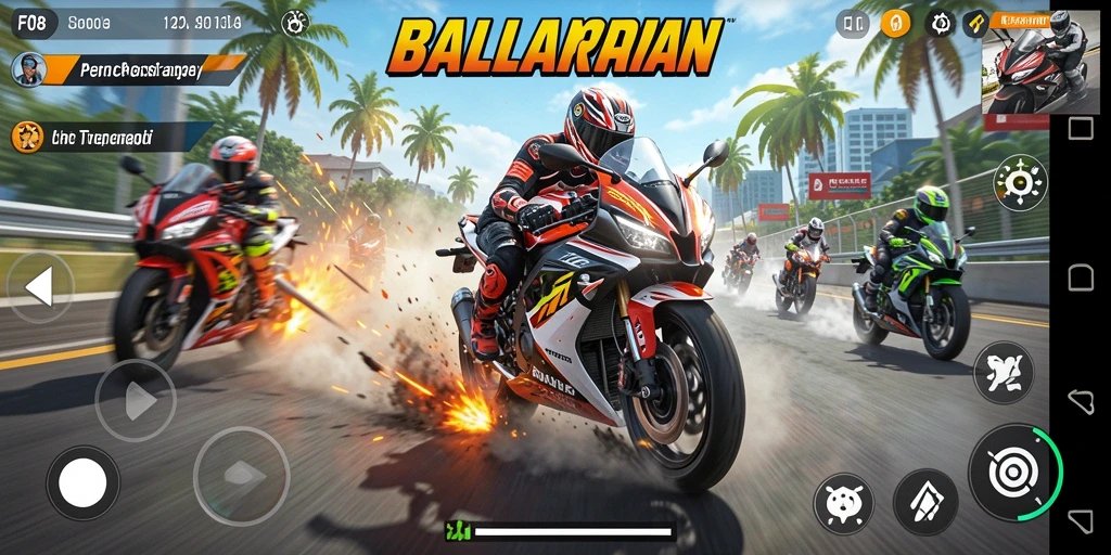 Tampilan menarik gameplay Motor Racing di F08 yang mendebarkan!