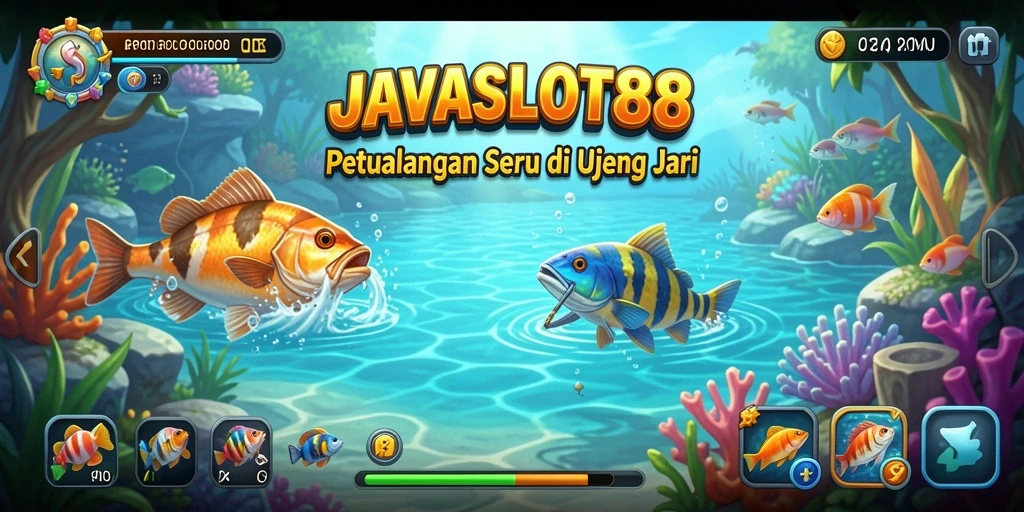 Tampilan gameplay <strong>JAVASLOT88</strong> yang menampilkan aksi memancing seru.