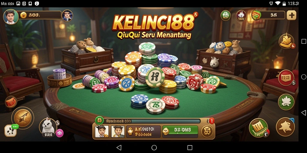 Tampilan gameplay seru di KELINCI88 dengan kartu QiuQiu.