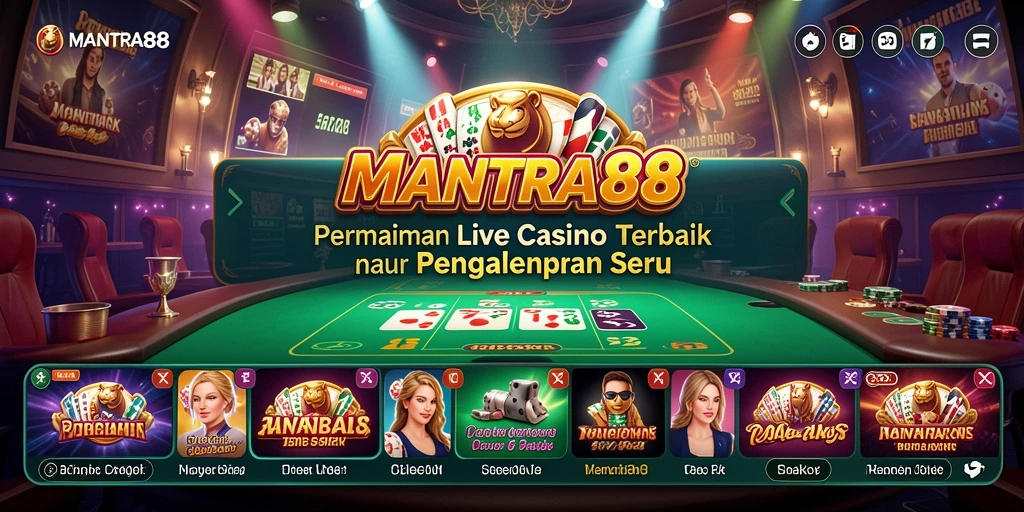 Tampilan gameplay Live Casino yang mendebarkan di MANTRA88.