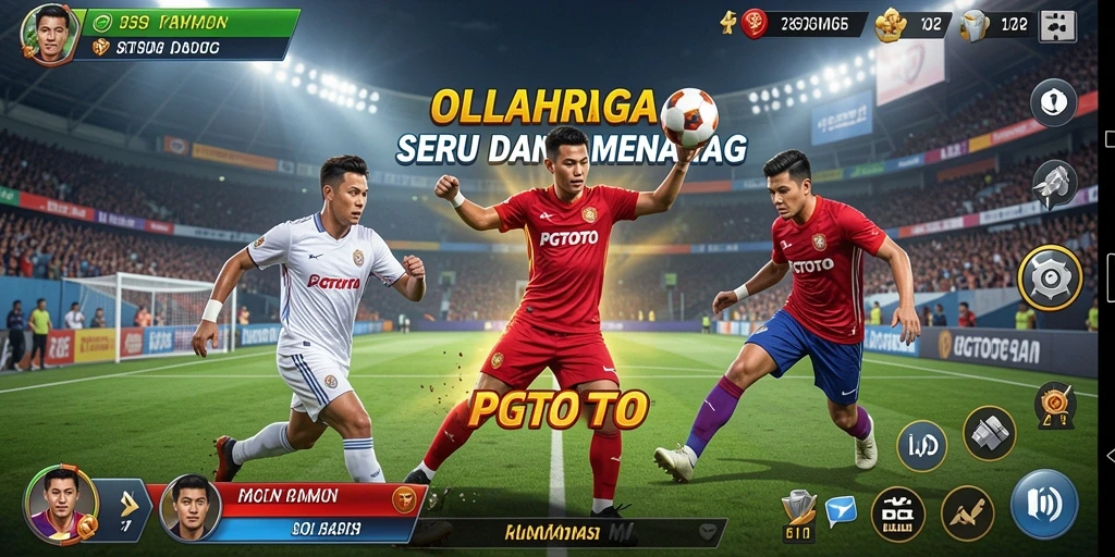 Tangkapan layar utama PGTOTO menampilkan aksi seru di lapangan olahraga.