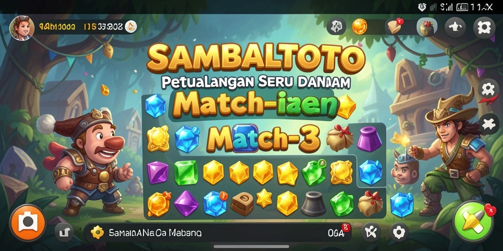 Gameplay menarik dari SAMBALTOTO menampilkan banyak level Match-3 yang seru.