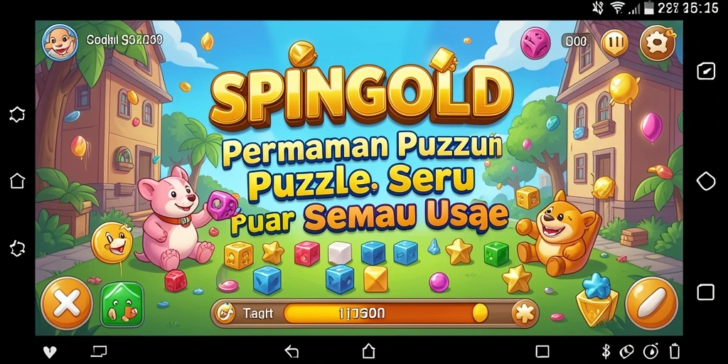Tampilan gameplay SPINGOLD yang menarik dengan teka-teki seru.