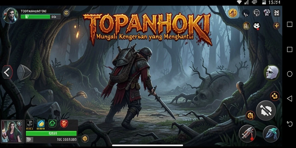 Tampilan seram dari gameplay TOPANHOKI dengan suasana mencekam.