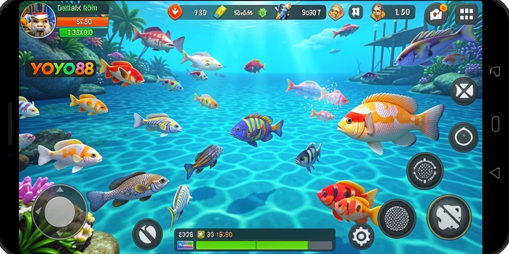 Gameplay seru YOYO88 dengan aksi menembak ikan yang mendebarkan.