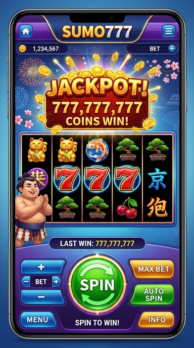 Tampilan utama aplikasi sumo777 dengan navigasi yang mudah.